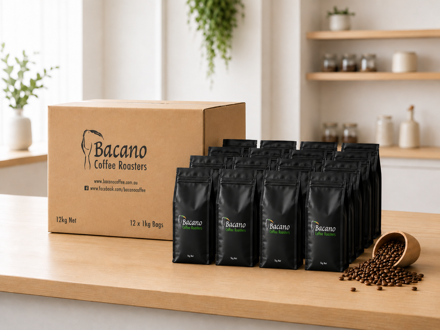 Bacano La Hacienda Espresso Coffee Blend Box 12x 1kg bags (40% Discount)